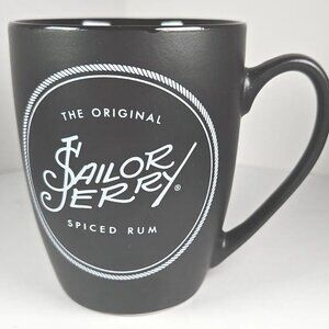 Original Sailor Jerry Spiced Rum Mug White Logo on Black Ceramic US Virgin Isle